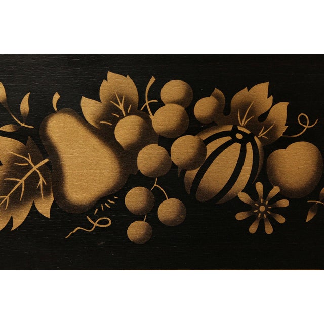 Hitchcock Style Ebonized and Stenciled One-Drawer Vanity or Writing Desk by Very Best For Sale - Image 9 of 12