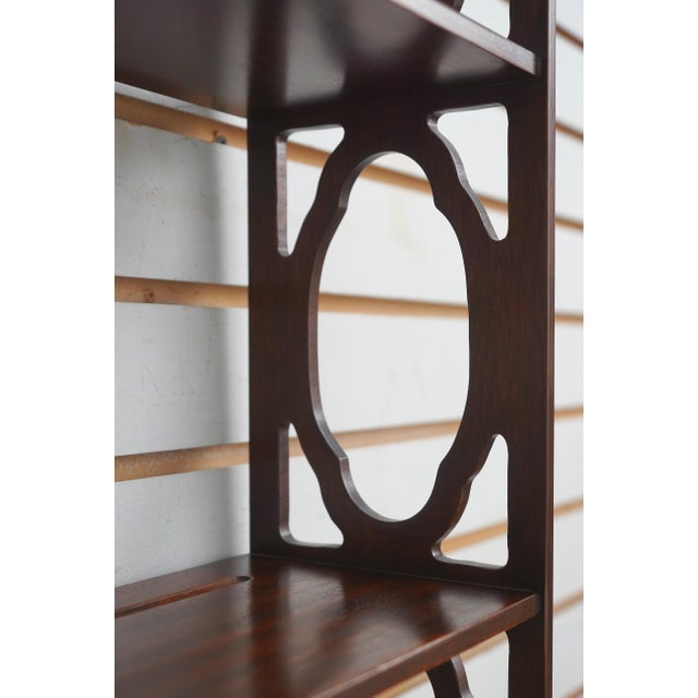 Brown 1980s Chippendale Style 2 Drawer Hanging What Not Shelf For Sale - Image 8 of 11