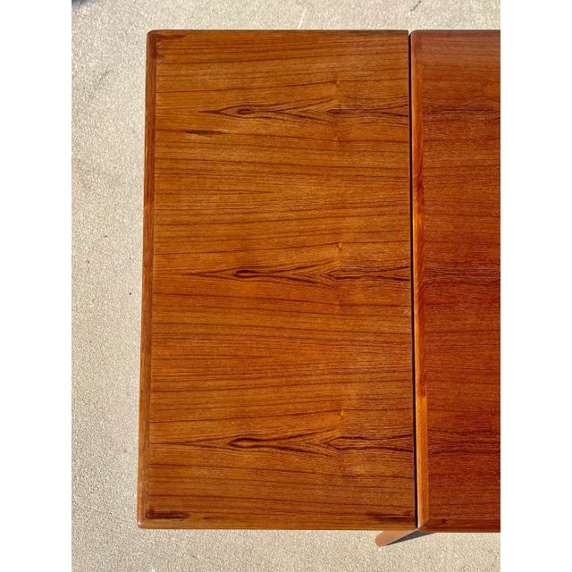 Brown Danish Modern Teak Extendable Dining Table | Made in Denmark by Hansen Bros For Sale - Image 8 of 12
