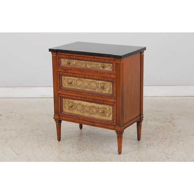 Age: Approx: 30 Years Old Details: Mahogany Marble Overlay Tops Fine Carved Details High Quality Construction Quarter...