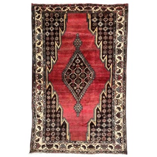 Vintage Rustic Wool Rug, 1950s For Sale