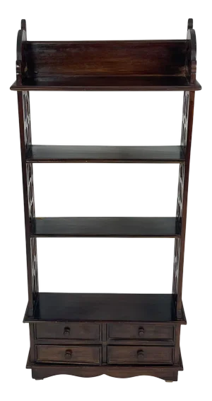 Small English Bookcase with Drawers, 1960s