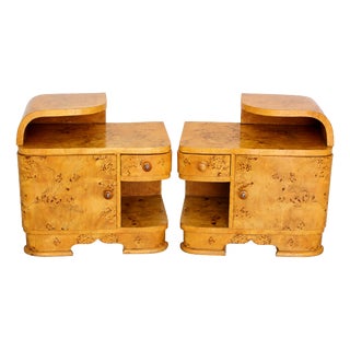 Vintage Art Deco Bedside Tables, 1940s, Set of 2 For Sale