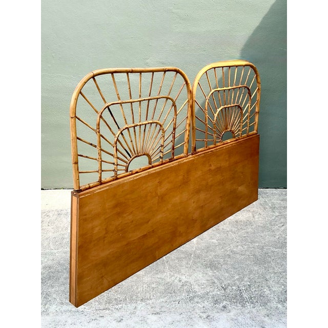 Vintage King Size Rattan Headboard For Sale - Image 11 of 12