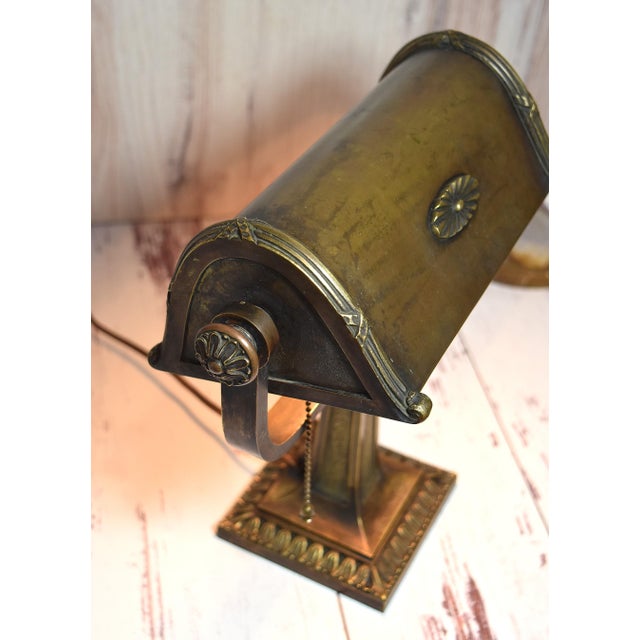 Vintage Art Deco Bronze Desk Library Lamp For Sale - Image 13 of 18