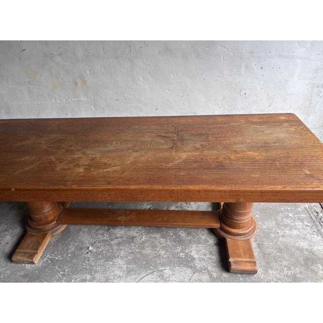 French Art Deco Oak Refectory Table, 1930 For Sale - Image 13 of 17