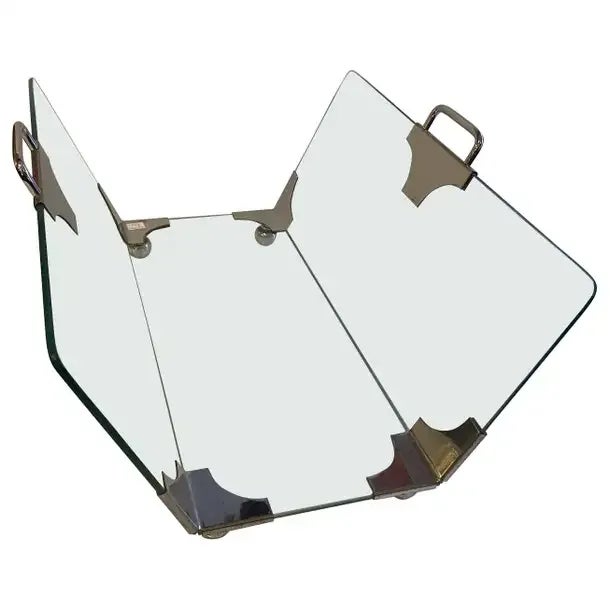 Transparent 1960s Glass & Chrome Magazine Rack For Sale - Image 8 of 8