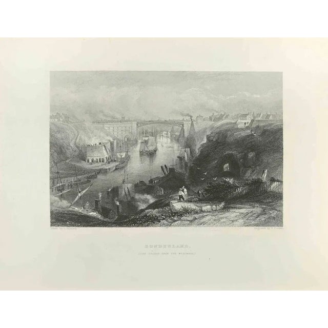Sunderland is an engraving realized in 1845 by E. Finden. Signed in plate. The artwork is realized in a well-balanced...