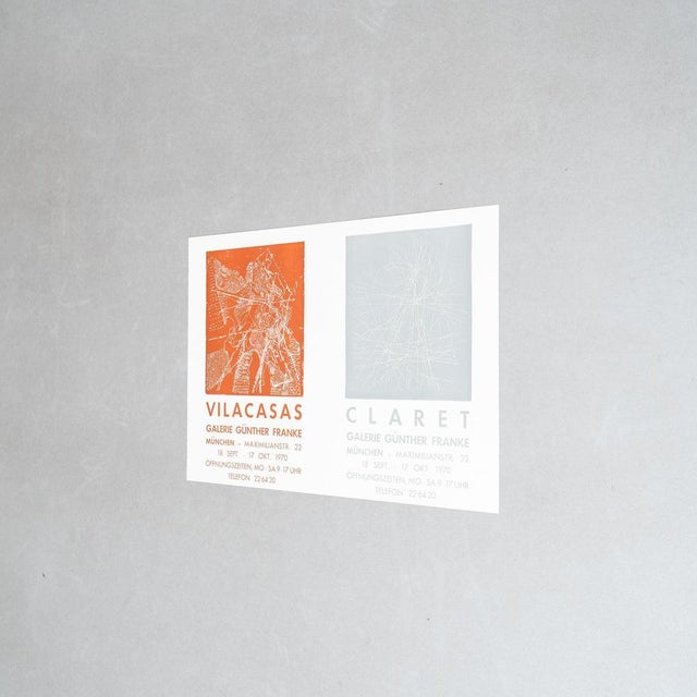 Original Exhibition Poster Vilacasas/Claret at Günther Franke Gallery, 1970 For Sale - Image 3 of 10