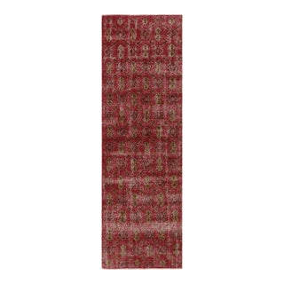 Vintage Distressed Runner Rug, Red-Gold Floral Vine Pattern – Rug & Kilim For Sale