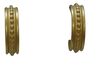 Givenchy Matte Gold Etruscan-Style 3/4 Hoop Post Back Earrings, 2 Pieces