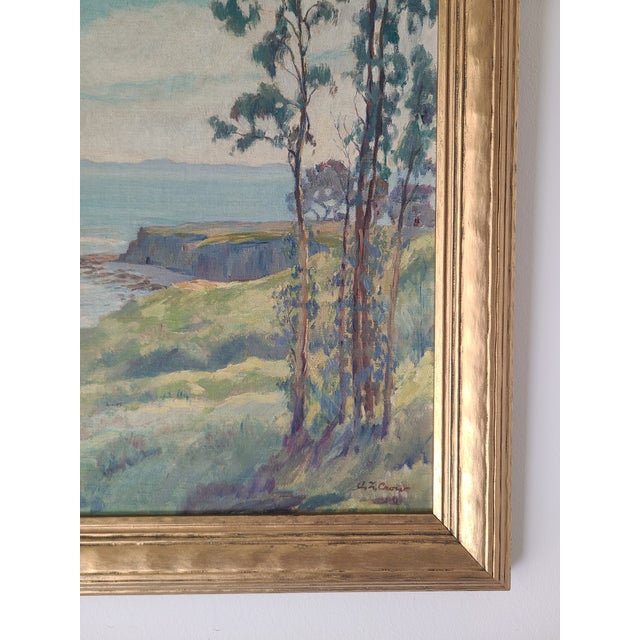 1930s Santa Barbara Oil Painting Early California Coastal Landscape For Sale - Image 12 of 16