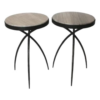 Marble Top Side Tables 1990s - A Pair For Sale
