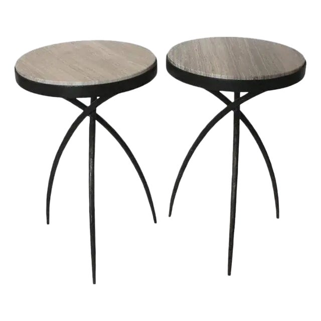 Marble Top Side Tables 1990s - A Pair For Sale