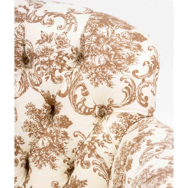Button-Tufted Upholstered Lounge Chair For Sale - Image 4 of 7