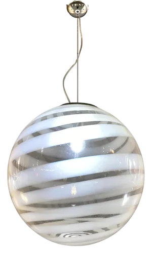 White and Transparent Sphere Lamp in Murano Glass from Simoeng