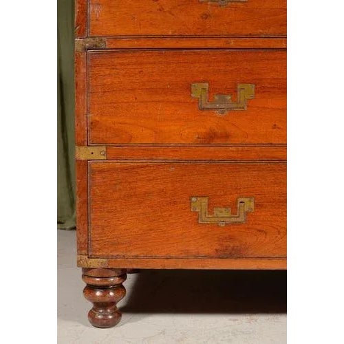 Anglo Indian Teak Secretaire, 1870 For Sale - Image 4 of 12