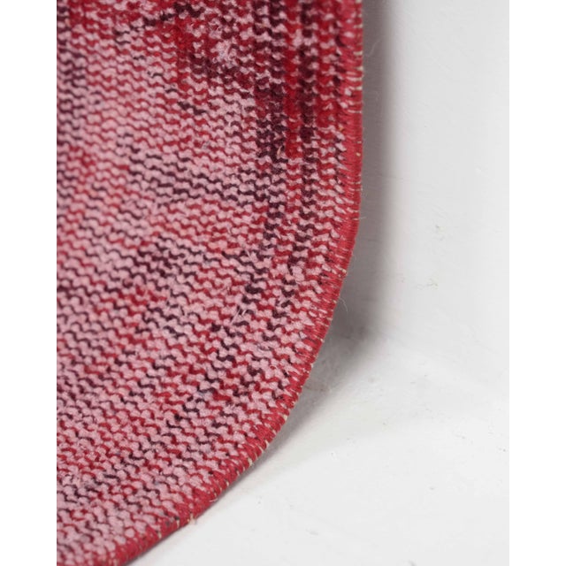 1970s Vintage Turkish Oushak Handmade Wool Cotton Red Area Rug For Sale - Image 4 of 11