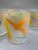 Abstract Vintage 1990s Pastel Frosted Glass Paint Splash Rocks Cocktail Glasses- Set of 5 For Sale - Image 3 of 5