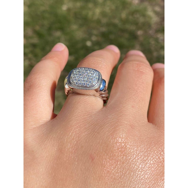 The Yurm: Pave Set Natural Diamond Ring in White Gold For Sale - Image 11 of 11