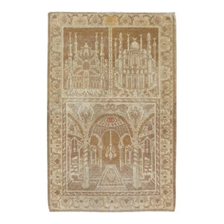 Galerie Shabab Collection Mid-20th Century East Turkestan Khotan Pictorial Rug For Sale