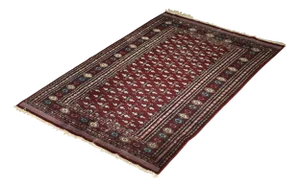 Vintage Red Hand-Woven Oriental Bokhara Rug, 1960s