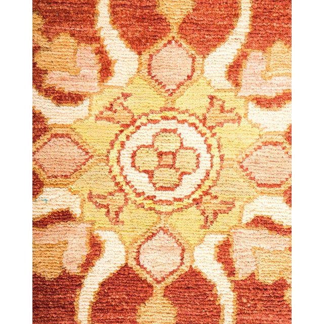 Contemporary Vintage Traditional Hand Knotted Wool Area Rug, Orange - 6'2" X 8'10" For Sale - Image 3 of 9