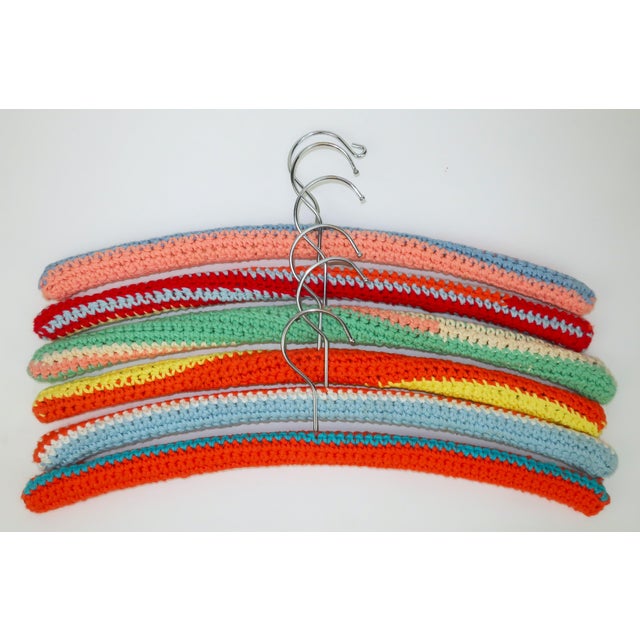 Vintage Cottagecore Style Crochet Hangers, Set of 6 For Sale - Image 4 of 11