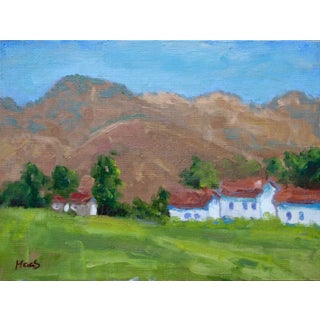 Hidden Valley Hills, Minimalist Desert Landscape Oil For Sale