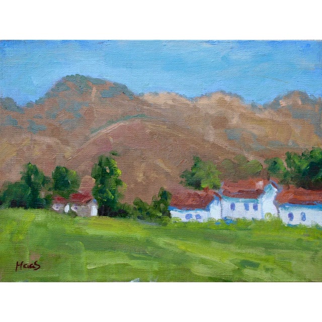 Hidden Valley Hills, Minimalist Desert Landscape Oil For Sale