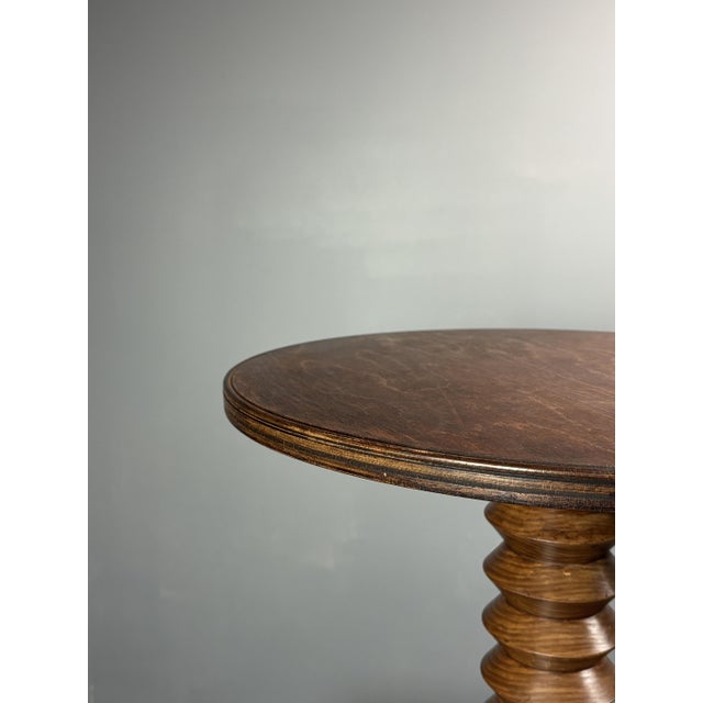 1950s Mid-Century French Brutalist Turned Wood Winepress Side Table in the style of Charles Dudouyt, 1950s For Sale - Image 5 of 16