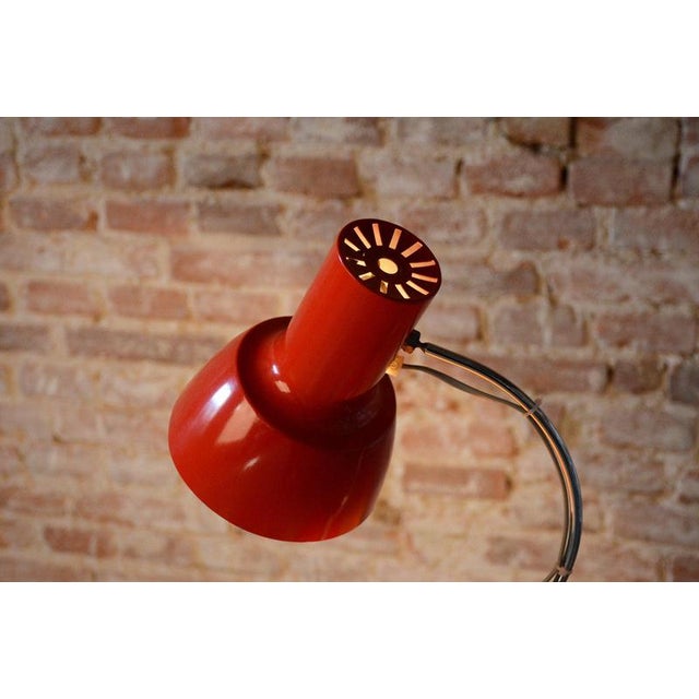 Orange Mid-Century Modern Table Lamp in Chrome by J. Hůrka for Lidokov, Czech, 1960s For Sale - Image 8 of 11