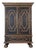 18th Century Baroque Two-Part Cabinet with Black Finish and Blue Interior For Sale