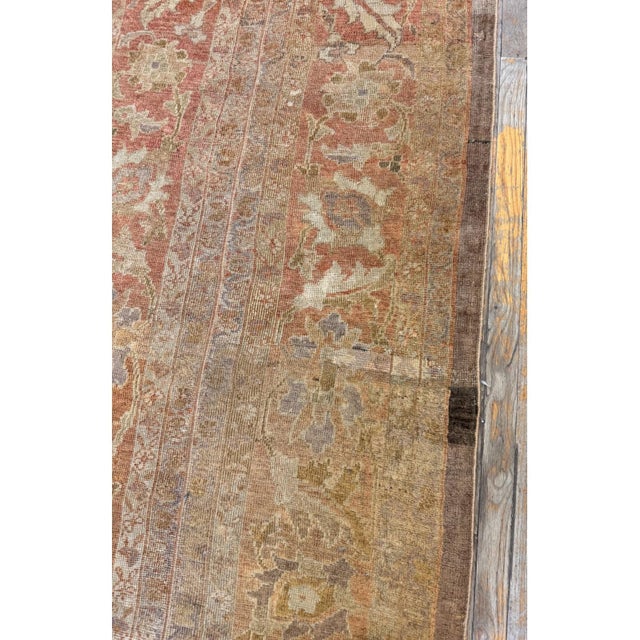 Indian 1900s Beige Field Geometric Antique Indian Amritsar Knotted Hallway Runner Rug For Sale - Image 3 of 6