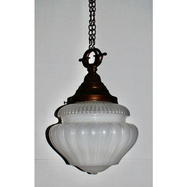 Art Nouveau Vaseline Pendant Lamp For Sale - Image 9 of 9