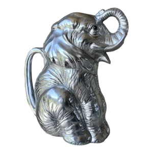 Circa 2000 Arthur Court Hand-Cast Aluminum Elephant Beverage Pitcher