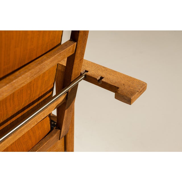 Amsterdam School Reclining Armchair in Oak, the Netherlands, 1930s For Sale - Image 11 of 16