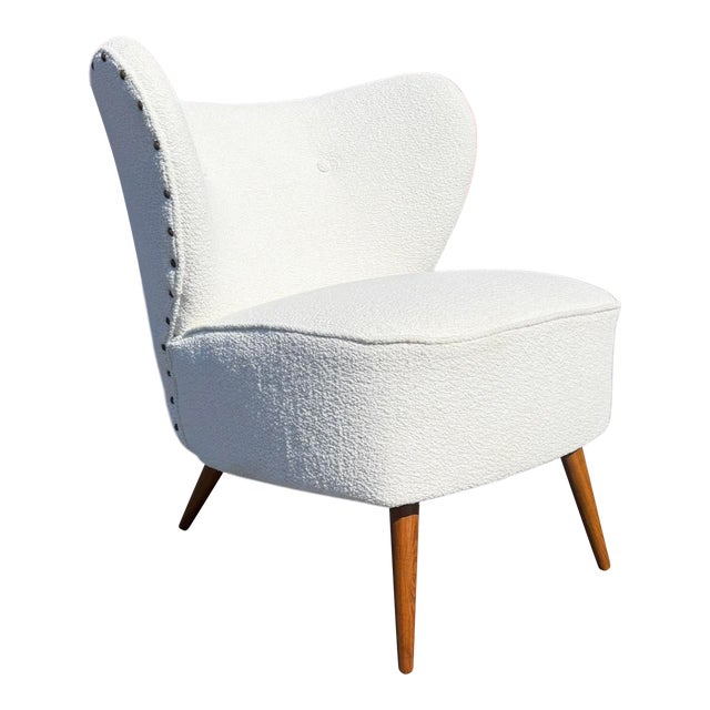 Restored Mid Century Slipper Chair For Sale