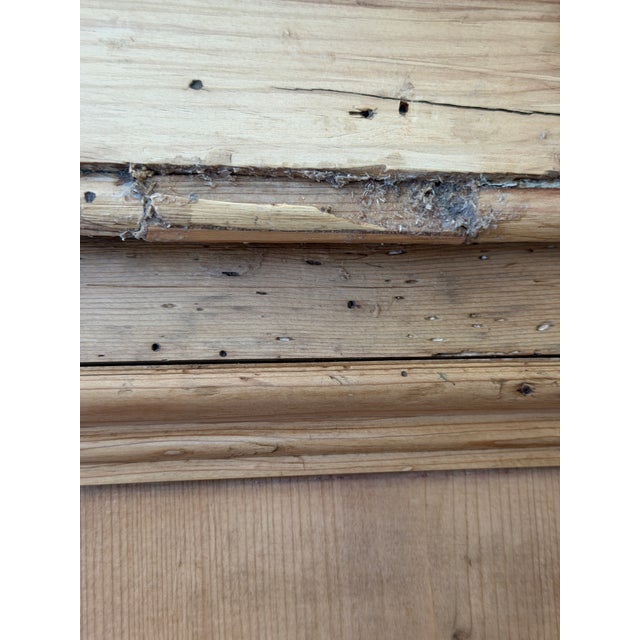 19th Century European Country Pine Two-Door Armoire With Raised Panel Doors For Sale - Image 10 of 12