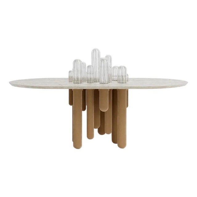 Oval Velvet Cactus Table by Mickael Koska For Sale - Image 6 of 6