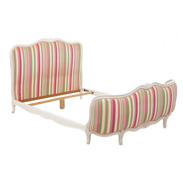 Vintage Basket Bed in Fabric and Oak, 1940s For Sale - Image 9 of 9