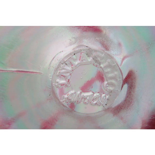 Transparent Intaglio Anton Pink Iridescent Carnival Glass Paperweight Studio Art 4613b For Sale - Image 8 of 18