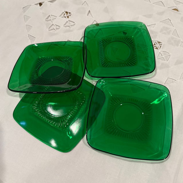 Glass 1970s Anchor Hocking Dessert Plates- Set of 4 For Sale - Image 7 of 9