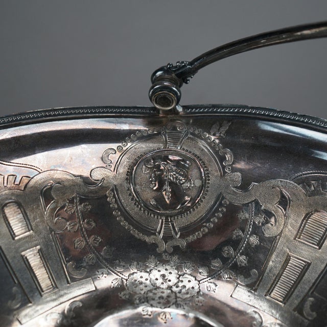 English Antique Figural Silver Plated Fruit Bowl, Circa 1890 For Sale - Image 3 of 7