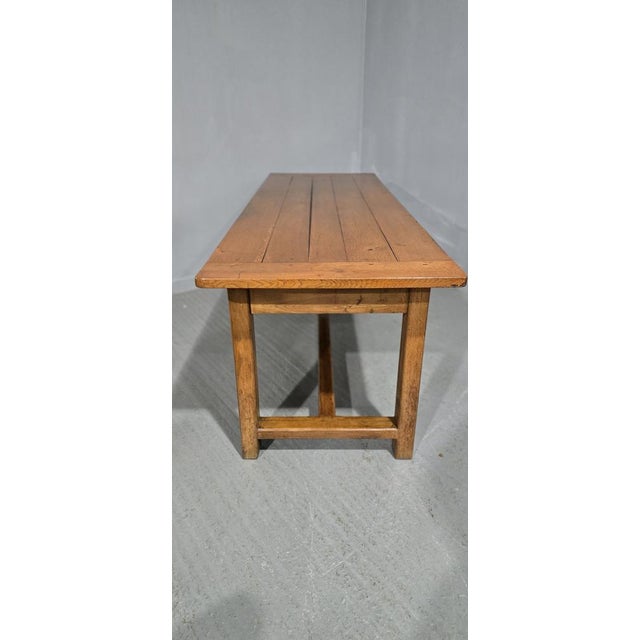 Brown Antique French Farmhouse Refrectory Kitchen Dining Table, 1880 For Sale - Image 8 of 15