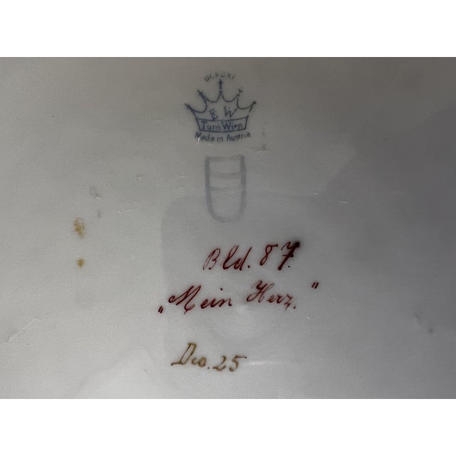 Ceramic Porcelain Plate by Ernst Wahliss and by R. Pohl for Turn, Vienna, Austria, 1900 For Sale - Image 7 of 10