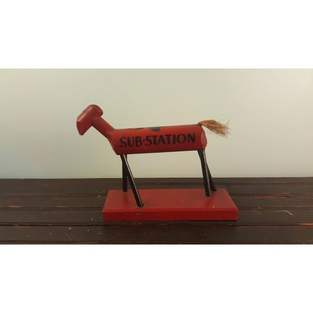 1960s Folk Art Sub-Station Red Wood Horse For Sale In Nashville - Image 6 of 6
