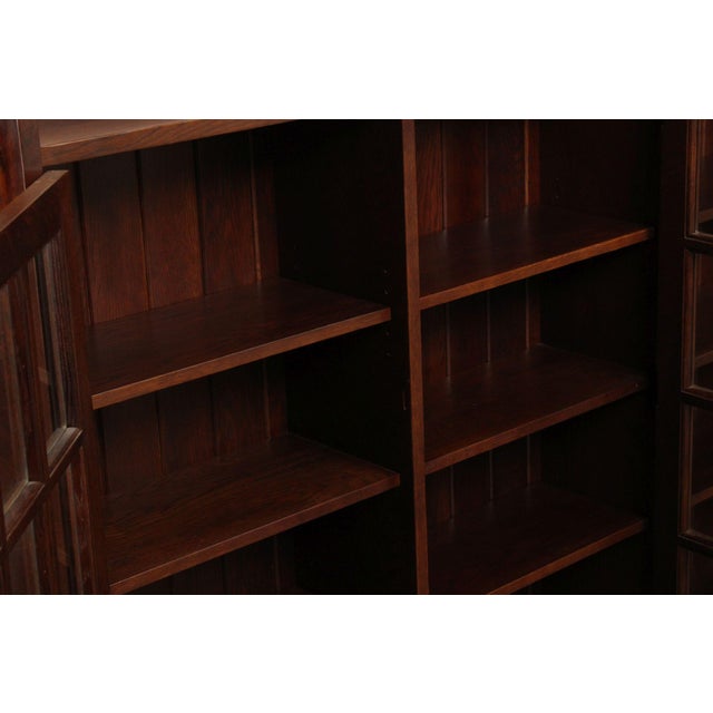 Stickley Stickley Mission Collection Oak Three Door Bookcase For Sale - Image 4 of 12