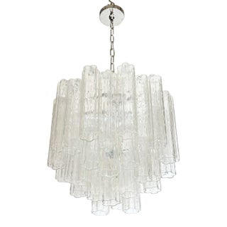 Restored Mid Century Modern Venini Tronchi Glass Pendant Light For Sale