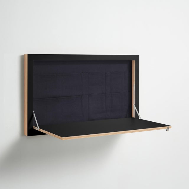 Contemporary 100×60-1 Folding Wall Desk with Storage from Ambivalenz For Sale - Image 3 of 3